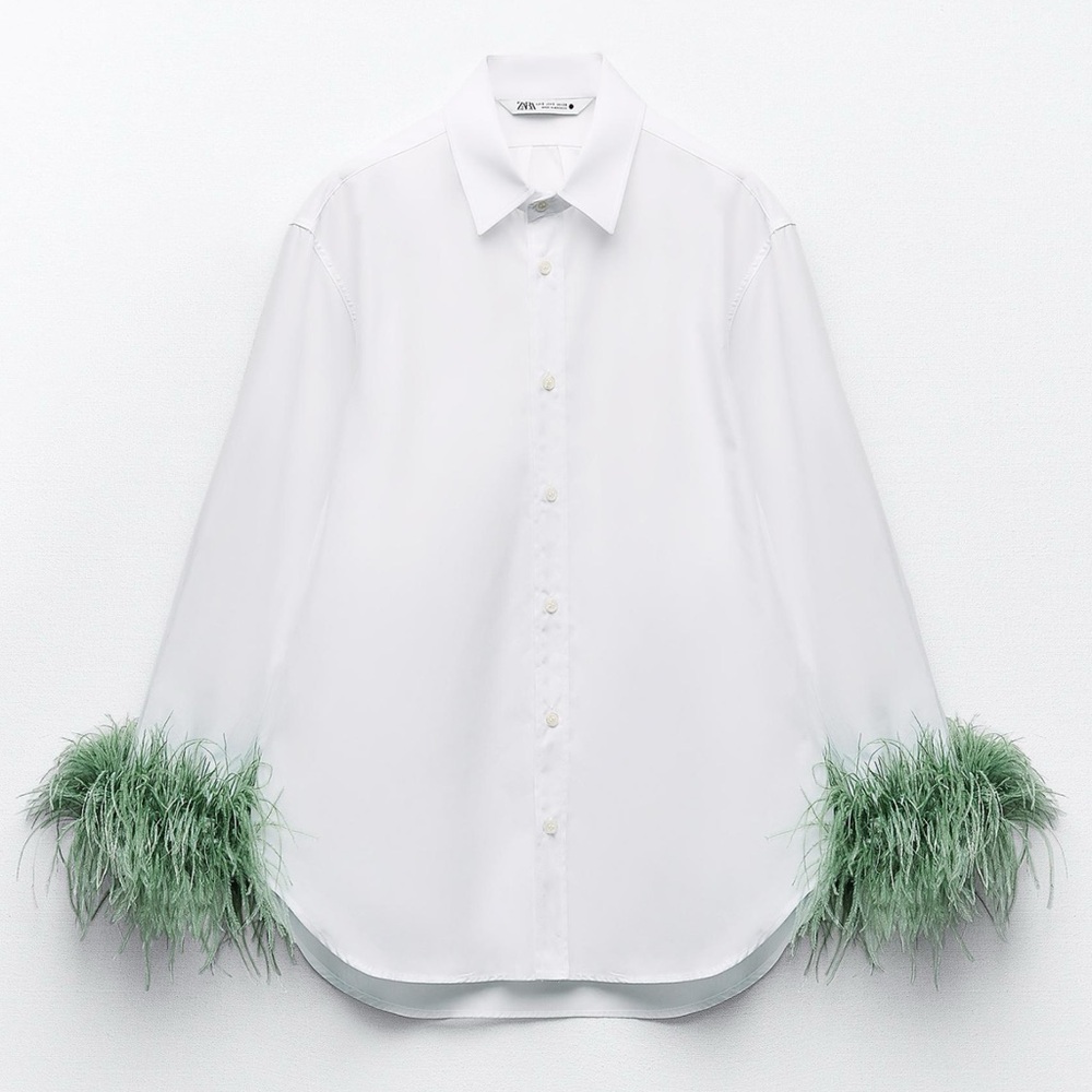 Zara Feather Poplin Shirt